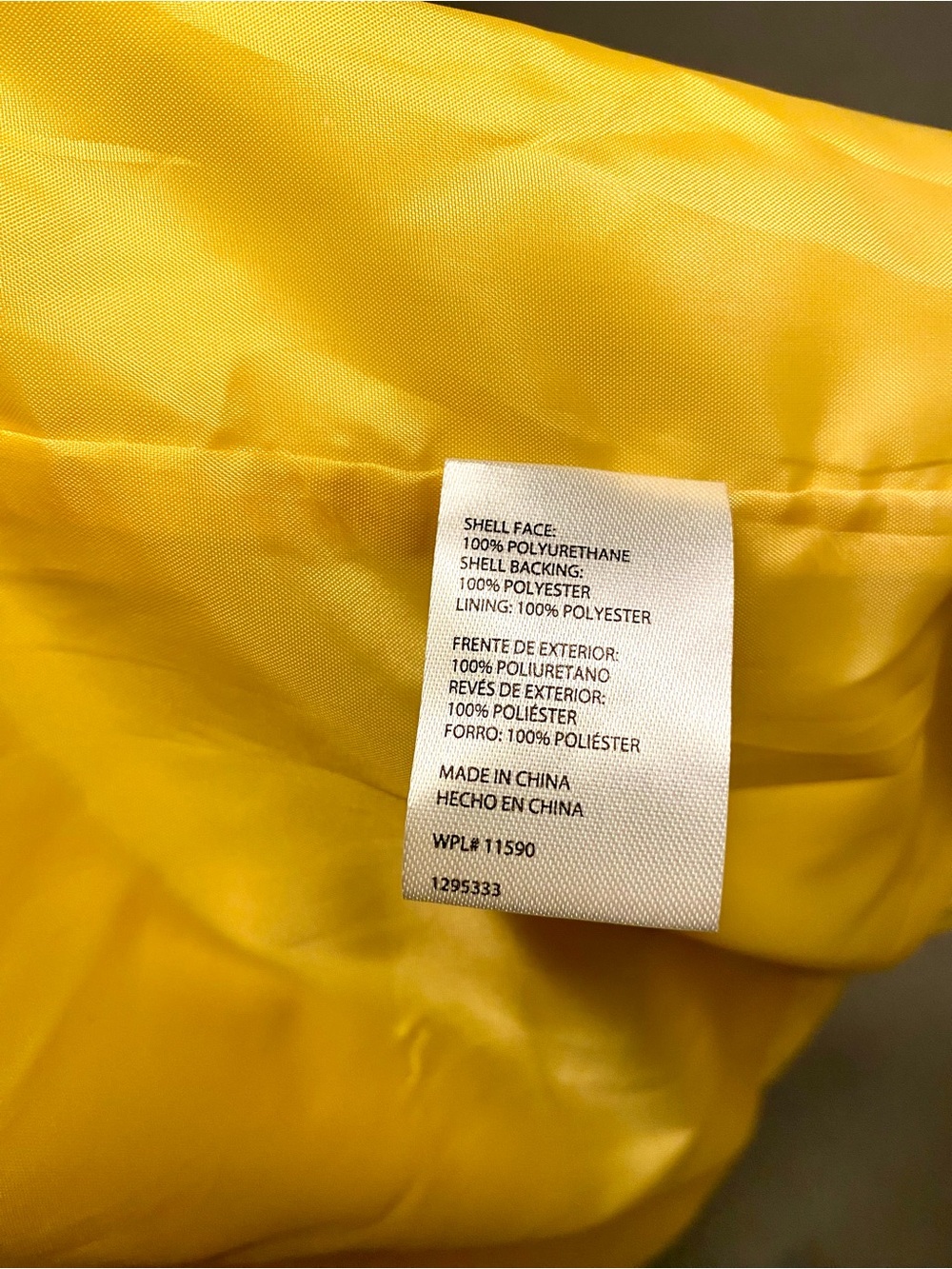 Weatherproof Yellow Hooded Raincoat with Front Zip - Picture 5 of 5